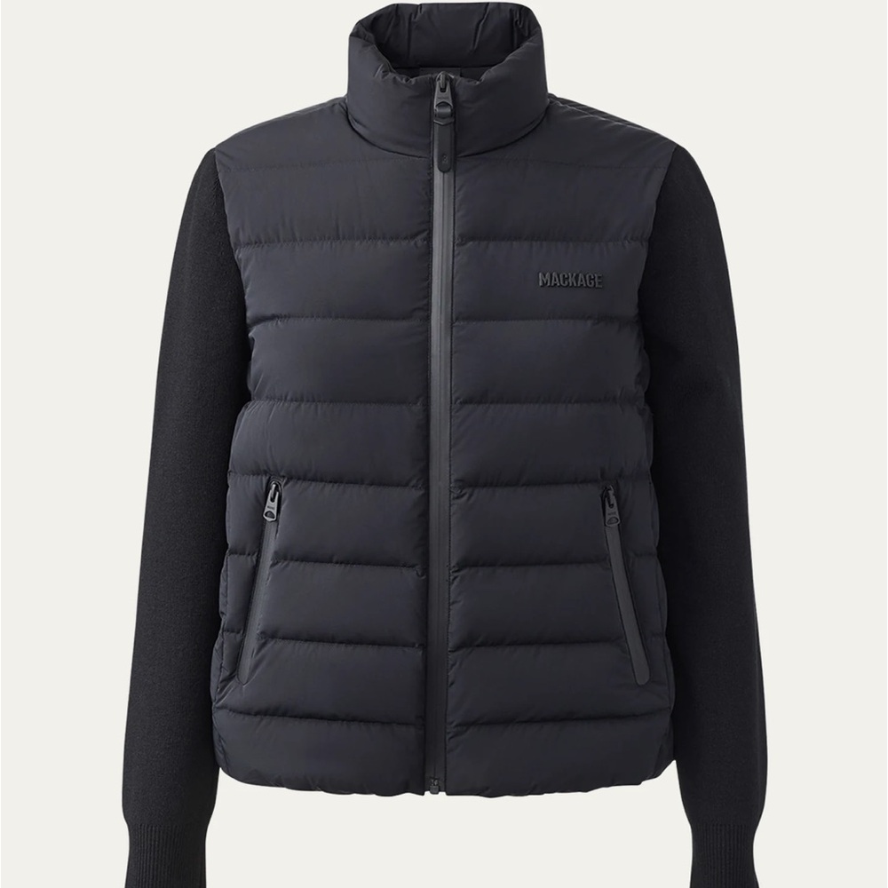 Mackage Women's Black Quilted Hybrid Puffer Jacket
